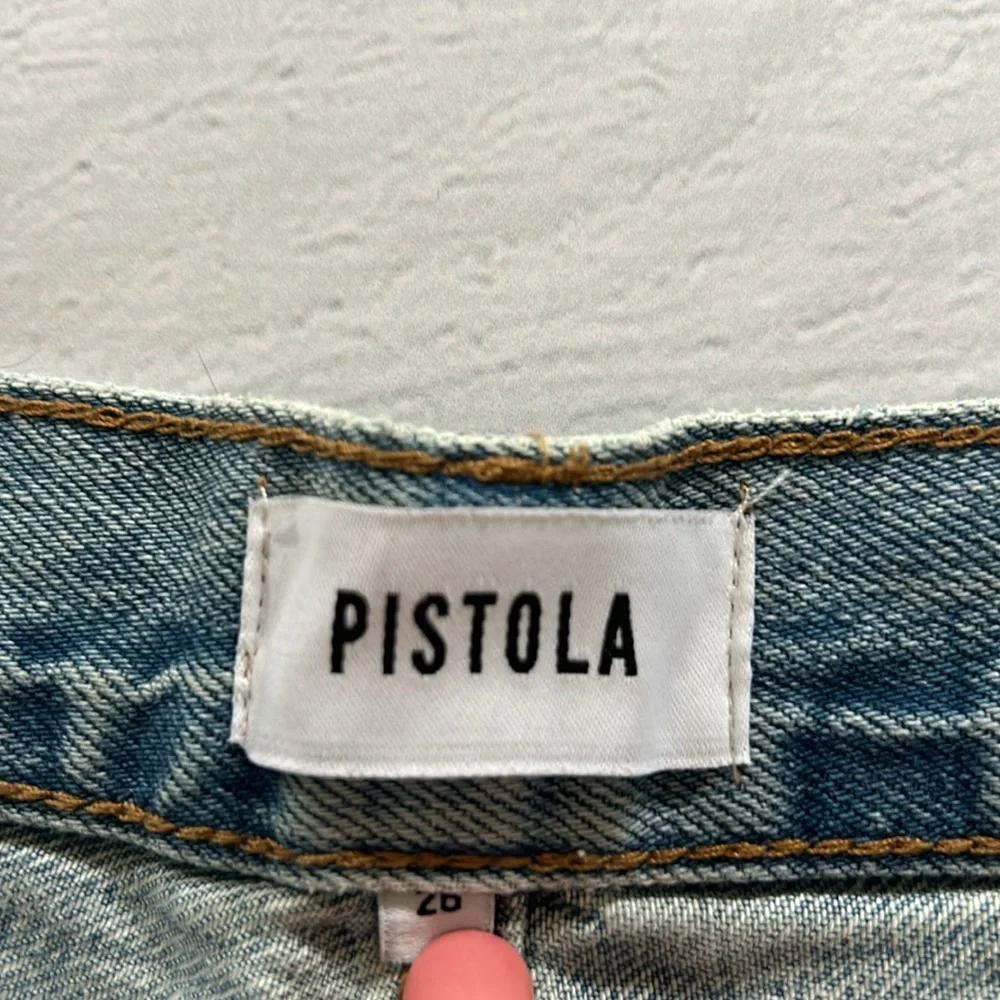 Pistola Nova Relaxed High Rise Cut Off Denim‎ Jean Shorts Size 26 Bowery Wash